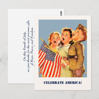 Celebrate America, 4th of July  Postcard