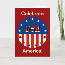 Celebrate America Circle USA Flag Stars & Stripes Card