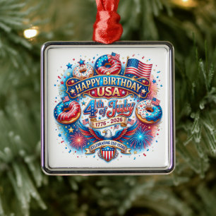 Celebrate America’s 250th birthday with doughnut Metal Ornament