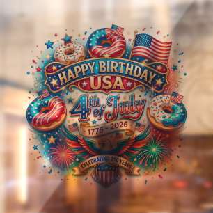 Celebrate America’s 250th birthday with doughnut Window Cling