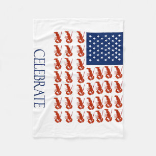 Celebrate American Flag Lobster Fleece Blanket