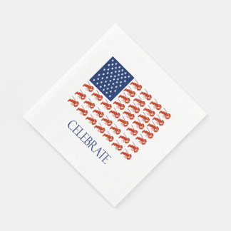 Celebrate American Flag Lobster Napkin
