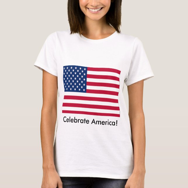 Celebrate American Flag T-Shirt (Front)