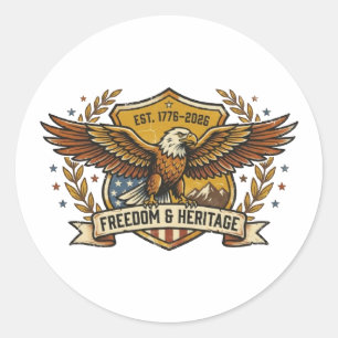 Celebrate America's historic 250th Anniversary wit Classic Round Sticker