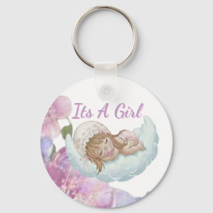 Celebrate Baby Shower Its a girl Keychain