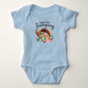 Celebrate Baby's First Turkey Day Cute Cornucopia Baby Bodysuit