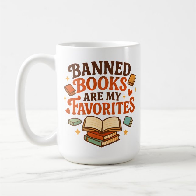 Celebrate Banned Literature Pride Coffee Mug (Left)