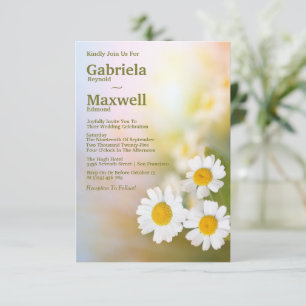 Celebrate Beauty Nature White Daisy Wedding Invitation