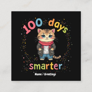 Celebrate Being "100 Days Smarter" Customizable Square Business Card