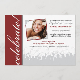 Celebrate! Birthday Party Invitation (maroon)