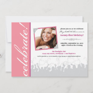 Celebrate! Birthday Party Invitation (pink)