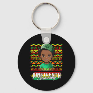 Celebrate Black Freedom Day Black Boy Toddler Kid Keychain