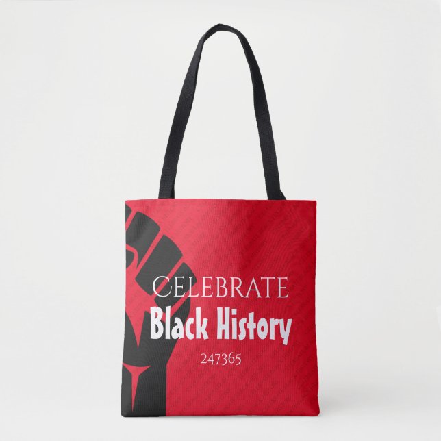 CELEBRATE BLACK HISTORY 247365 Personalized Red Tote Bag (Front)