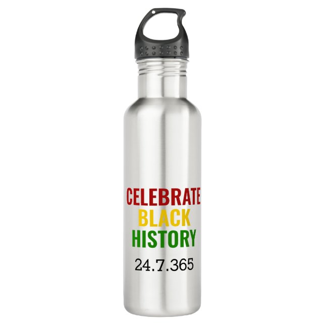CELEBRATE BLACK HISTORY 247.365 Monogram 710 Ml Water Bottle (Front)
