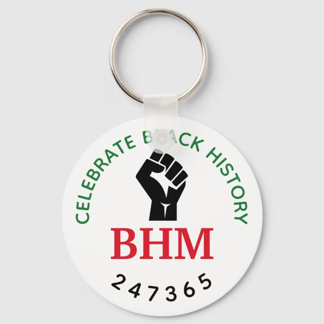 Celebrate Black History 24 7 365 Monogram Keychain (Front)