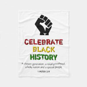 CELEBRATE BLACK HISTORY Christian Scripture Fleece Blanket