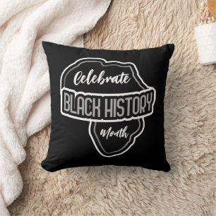 Celebrate BLACK History Month on Black Throw Pillow