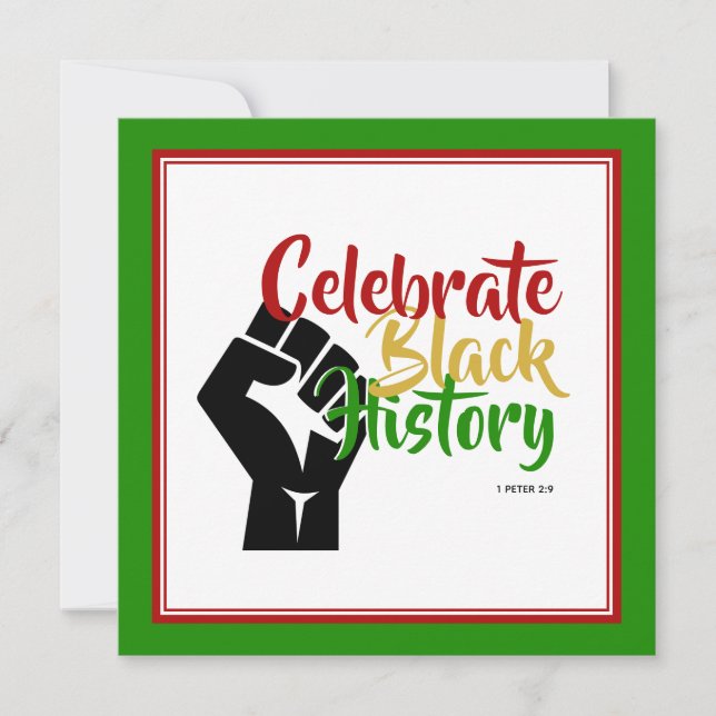 CELEBRATE BLACK HISTORY Motivational BHM Holiday Card (Front)