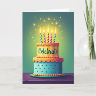 Celebrate Cake Birthday Card