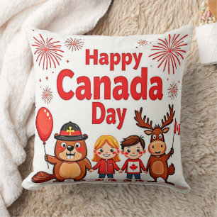Celebrate Canada Joy Throw Pillow