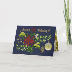 Celebrate Christmas and Hanukkah Personalized Holiday Card