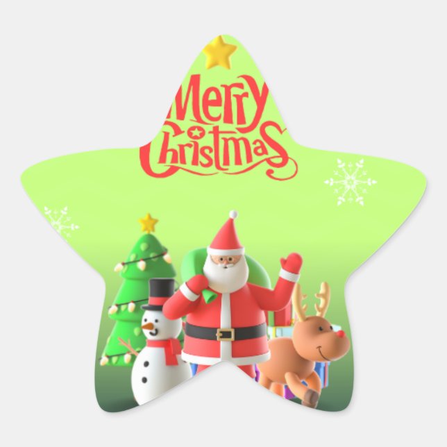 celebrate christmas star sticker (Front)