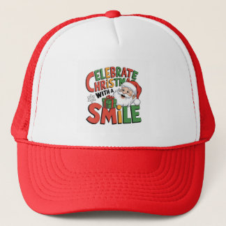 Celebrate Christmas with Santa's smile Trucker Hat