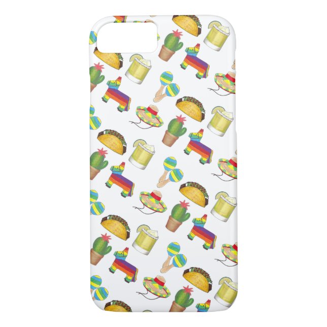 Celebrate Cinco de Mayo Fiesta Taco Piñata Cactus Case-Mate iPhone Case (Back)