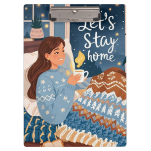 Celebrate cozy nights knitted blanket clipboard