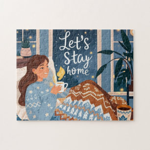 Celebrate cozy nights knitted blanket jigsaw puzzle