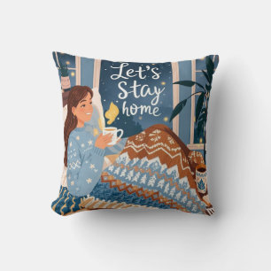 Celebrate cozy nights knitted blanket throw pillow