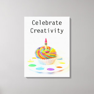 Celebrate Creativity Cupcake Canvas Print