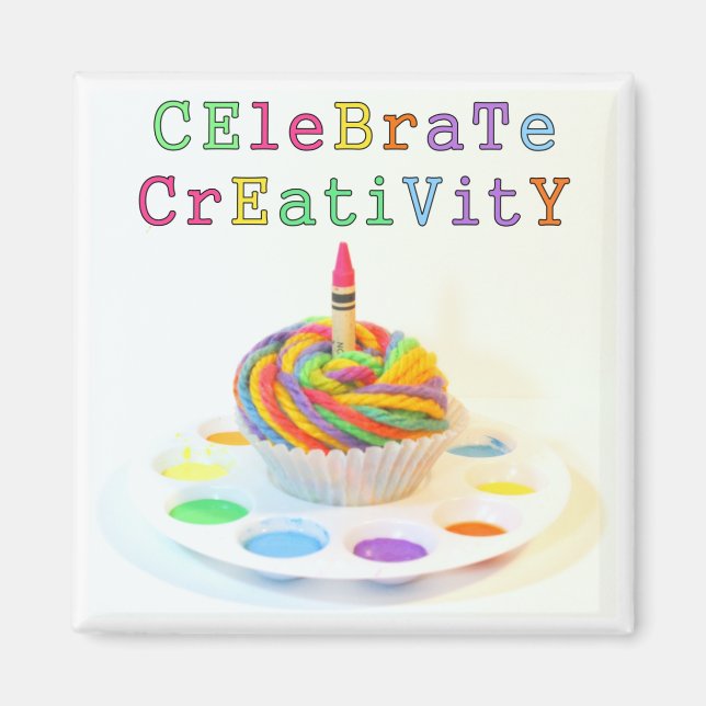 Celebrate Creativity Cupcake Photography Magnet (Front)