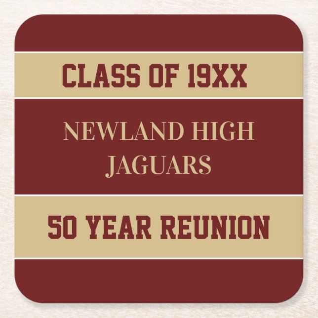 Celebrate! CUSTOM Class Reunion  Square Paper Coaster (Front)