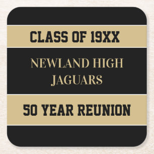 Celebrate! CUSTOM Class Reunion Square Paper Coaster