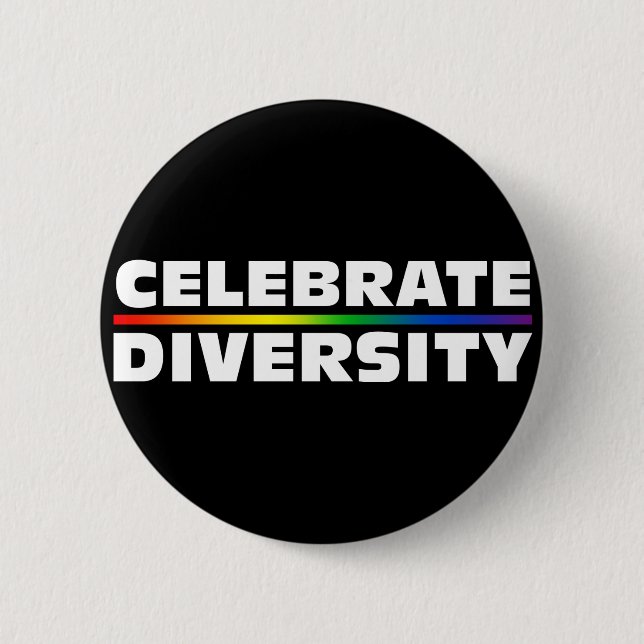 Celebrate Diversity Black Button (Front)
