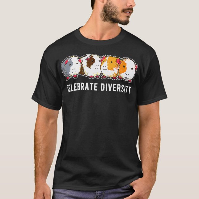 Celebrate Diversity Guinea Pig Premium  T-Shirt (Front)
