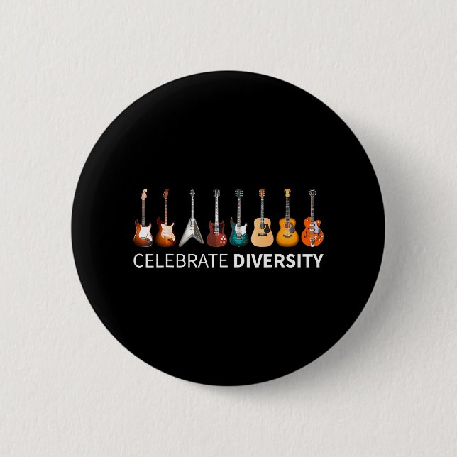 celebrate diversity guitar I Might Look Like I'm 2 Inch Round Button (Front)