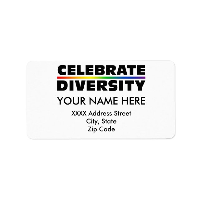 Celebrate Diversity Label (Front)