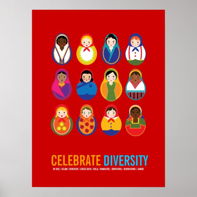 Celebrate Diversity Multicultural Day Kids Poster (Front)