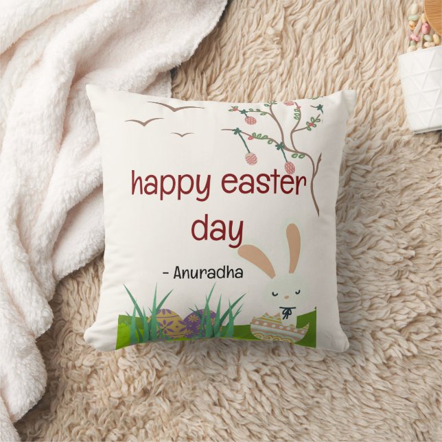 Celebrate Easter: A Day of Joy and Renewal Throw Pillow (Blanket)