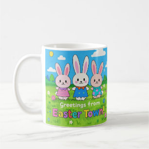 Celebrate Easter Colourful Bunnies Coffee Mug