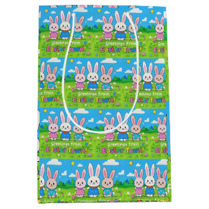 Celebrate Easter Colourful Bunnies  Medium Gift Bag