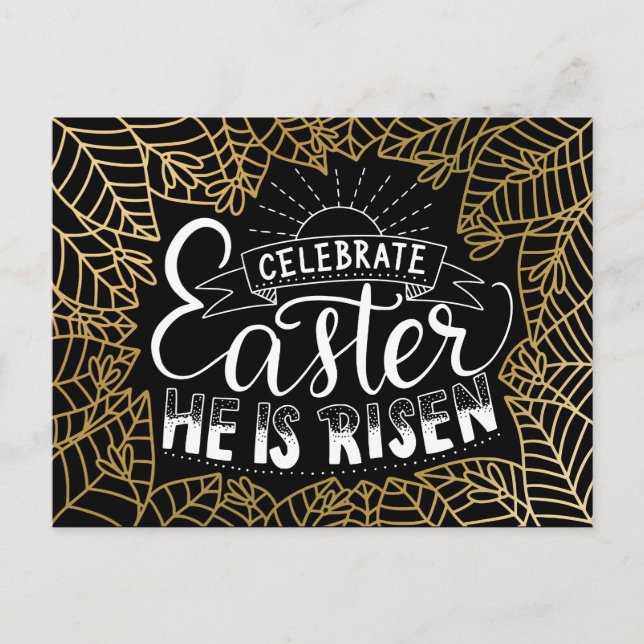 Celebrate Easter He Is Rising Postcard (Front)