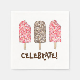 Celebrate! Eclair Ice Cream Popsicles Foodie Napkin