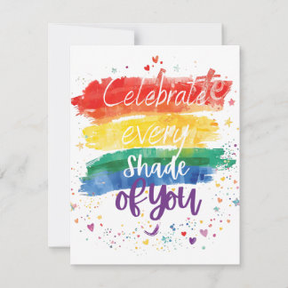 Celebrate Every Shade of You Design Rainbow Qoute Invitation