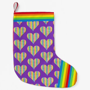Celebrate Gay PRIDE Rainbow Heart Love LGBTQ Small Christmas Stocking