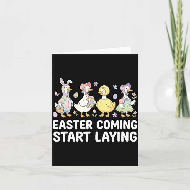 Celebrate Girls Easter Geese And Silly Easter Cost Card (Front)