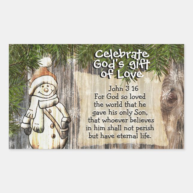 Celebrate God's Gift of Love, John 3:16 Christmas Sticker (Front)