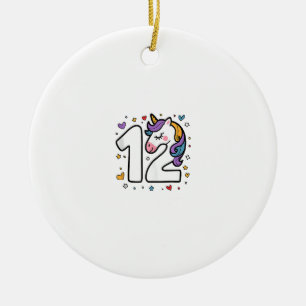 Celebrate Happy 12 Year's Birthday Party For Girl Ceramic Ornament